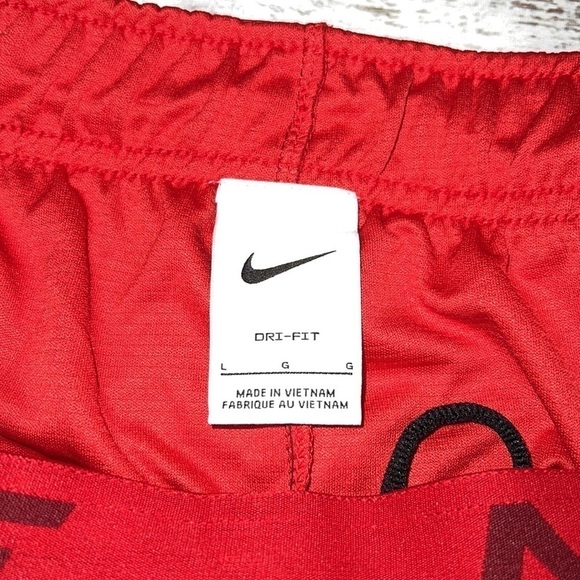 Nike Men’s Crimson Red Standard Training Shorts SZ L Zipper Pocket/Pull-String - Picture 6 of 9